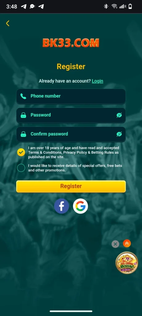 BK33 Registration Process